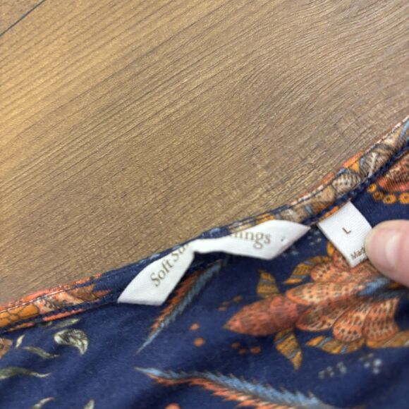 Soft Surroundings Womens Large Split Neck Boho Embroidered Sequins Tunic Top - Picture 4 of 7